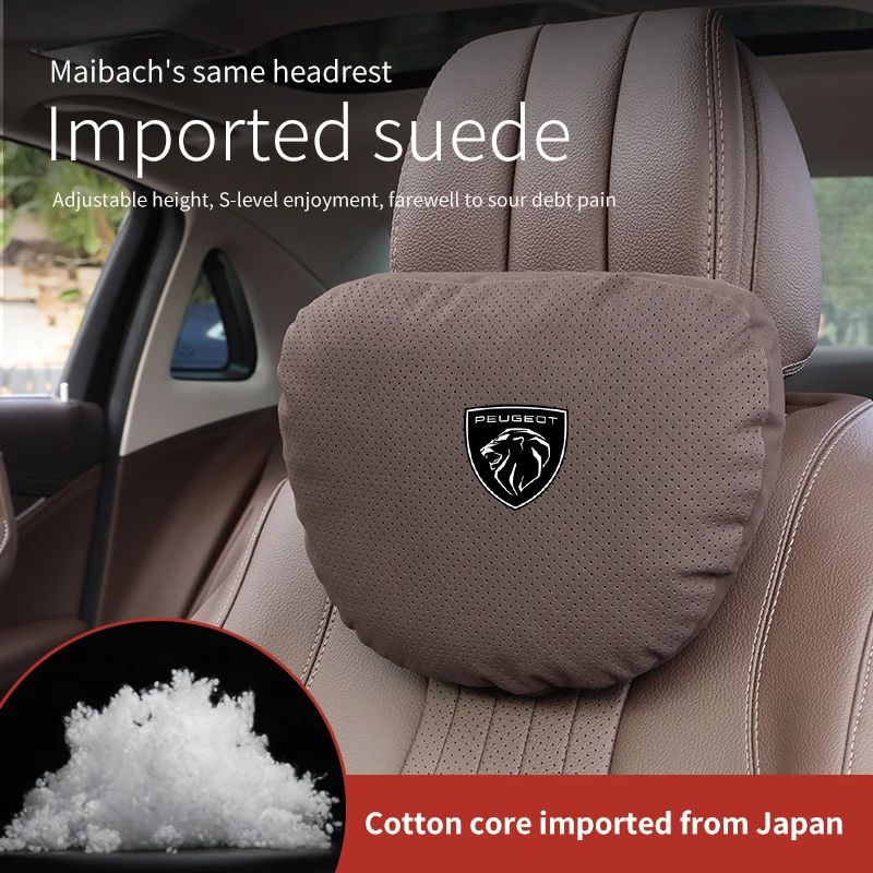 

For Peugeot RCZ 2008 301 307 308 406 407 408 508 607 3008 4008 5008 GT Car Headrest Neck Support Seat Lumbar Cushion Neck Pillow