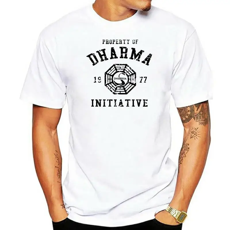 Dharma Initiative 1977 Tv Show Lost Printed Cotton T Shirt 8997