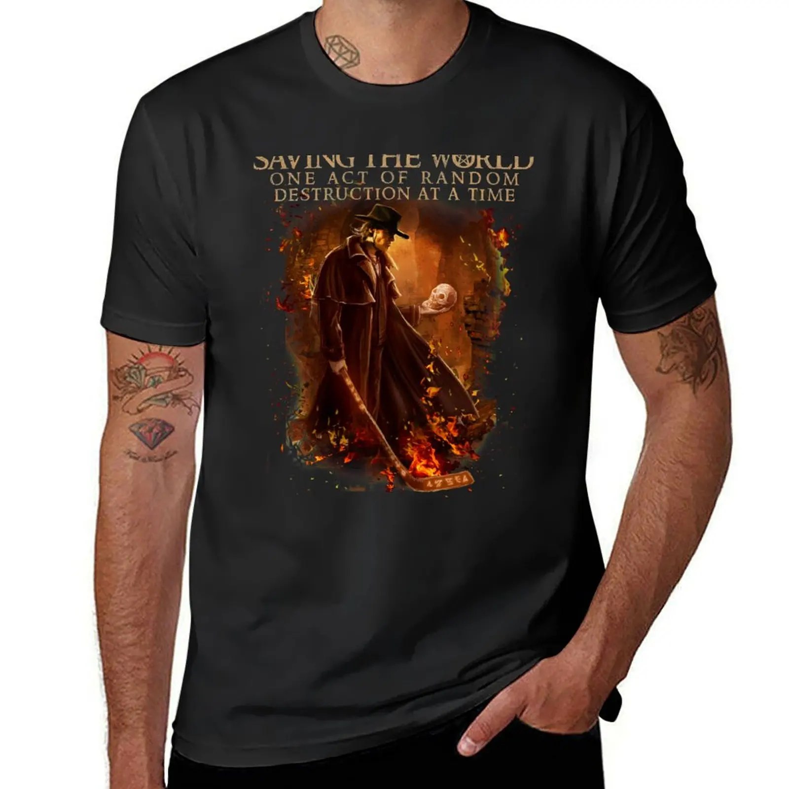 Saving The World One Act of Random Destruction at a Time T-Shirt boys whites plain customizeds mens t shirts pack