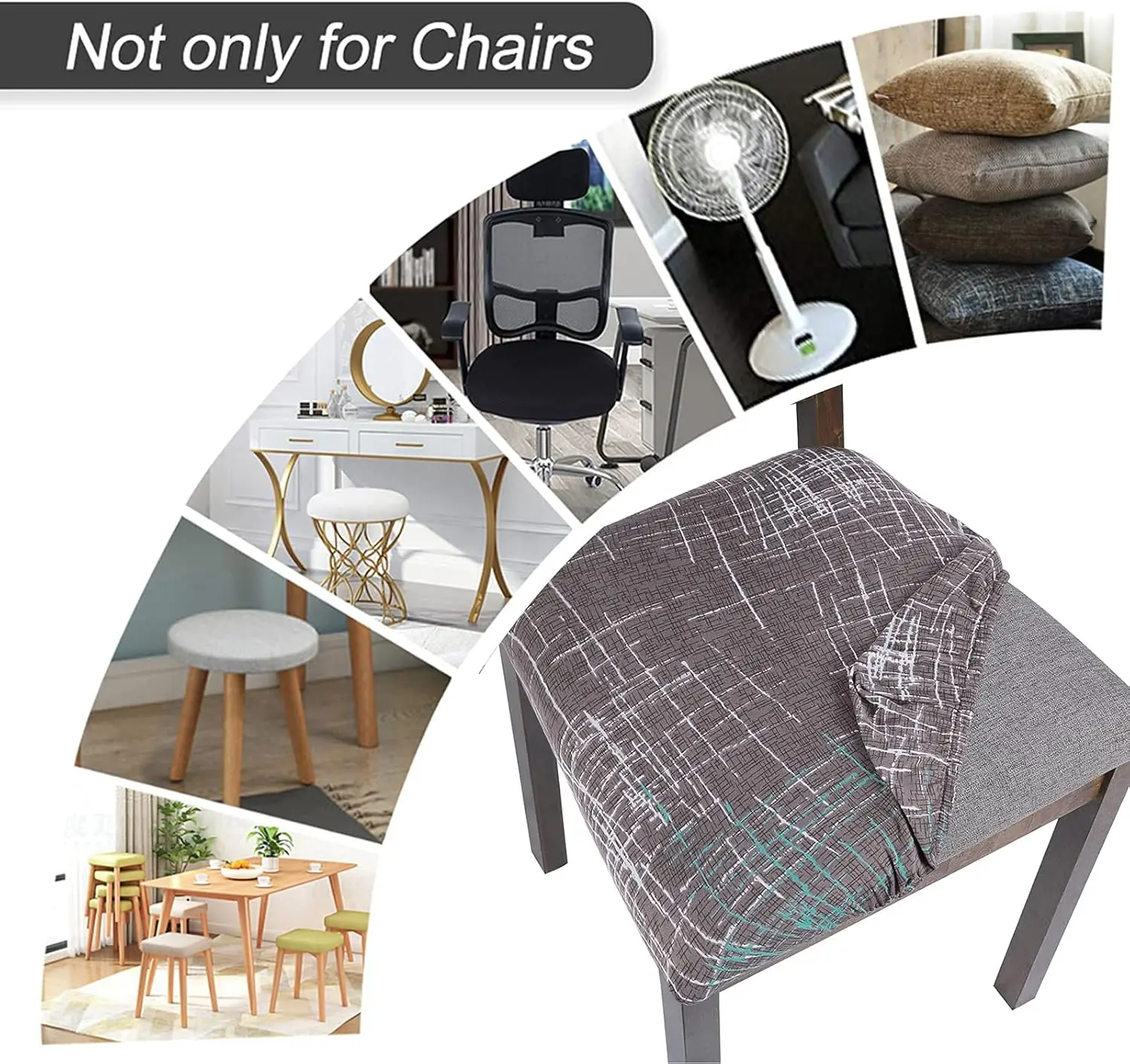 Seat Covers For Dining Room Chairs Stretch Printed Chair Seat Covers Set Of 4, Removable Washable Upholstered Chair Seat