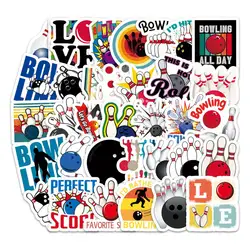 50Pcs/Set Tear-resistant Sticker Removable Decorative No Residue Bowling Ball Doodle Sticker