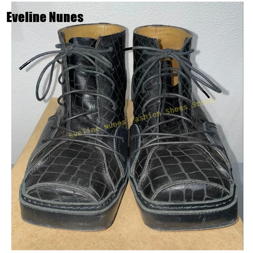 Black Croc-Effect Square Toe W - Women'S Shoes Crocs recension och pris