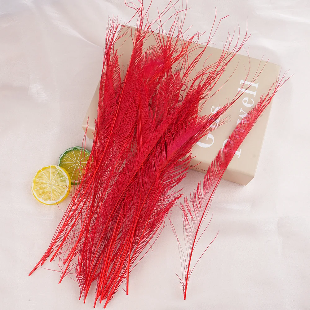 Wholesale Peacock Feather Sword 25-35cm Dyed Feathers For DIY Decoration Peacock Edge Wing Floral Insert Cat Toy Craft Supplies