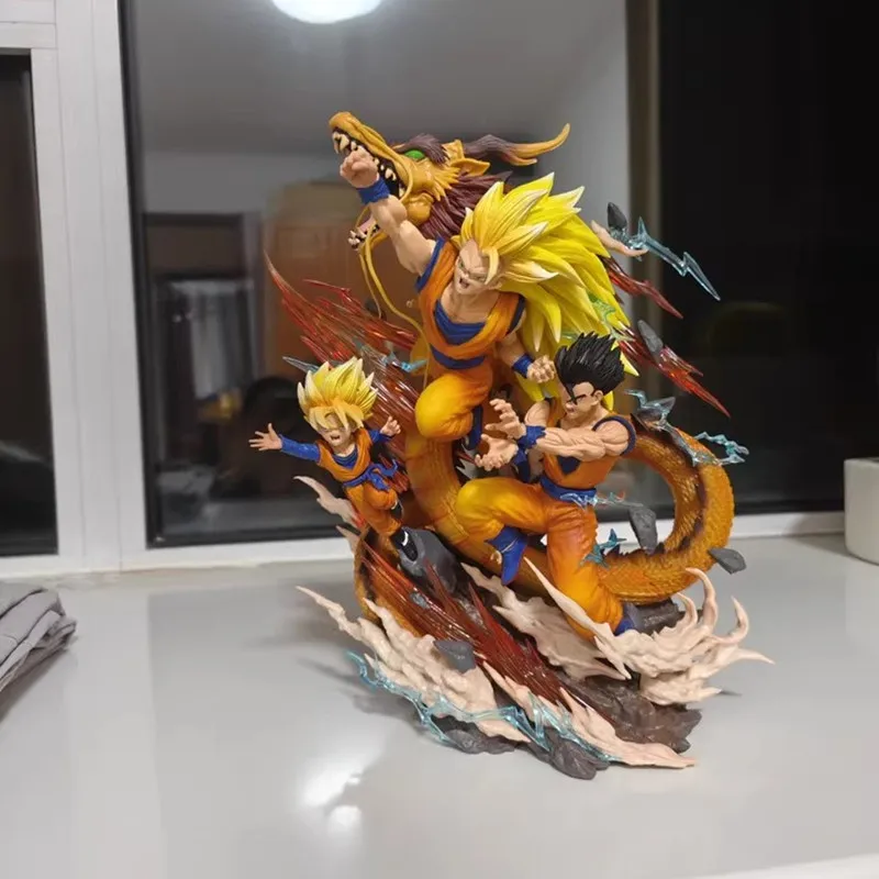 

28cm Dragon Ball Goku Gofan Goten Dragon Fist Explosion Anime Figure Model Statue Collection Desktop Decoration Ornament Toys