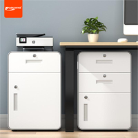 AOLIVIYA Under-Desk Movable Cabinet Mobile Storage Low Cabinet Storage Information Cabinet Locked Drawer Office Iron Fil