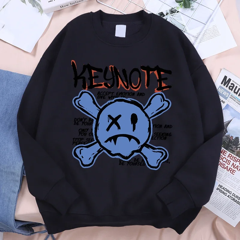 Keynote Accepts Negative Emotions Sweatshirts Male Cartoons Fleece Hoody Creativity Fleece Hoodies New Oversize Pullover Women