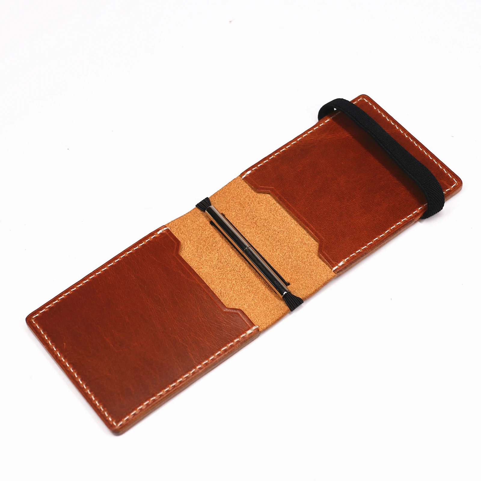 100 % echtes Leder, Geldbörse mit Magnetverschluss, schlanke Bifold-Geldbörse für Herren, Geldscheinklammer-Organizer mit Kartenhalter. – Detail 28