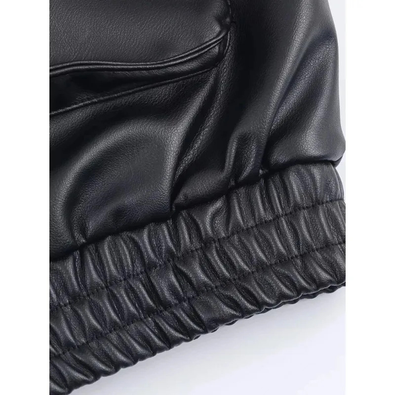 خريف شتاء جديد ملابس خارجية المرأة سترة جلدية جديدة انفصال الفراء طوق كم طويل جاكيت زيبرا شارع العليا معطف قصير #6