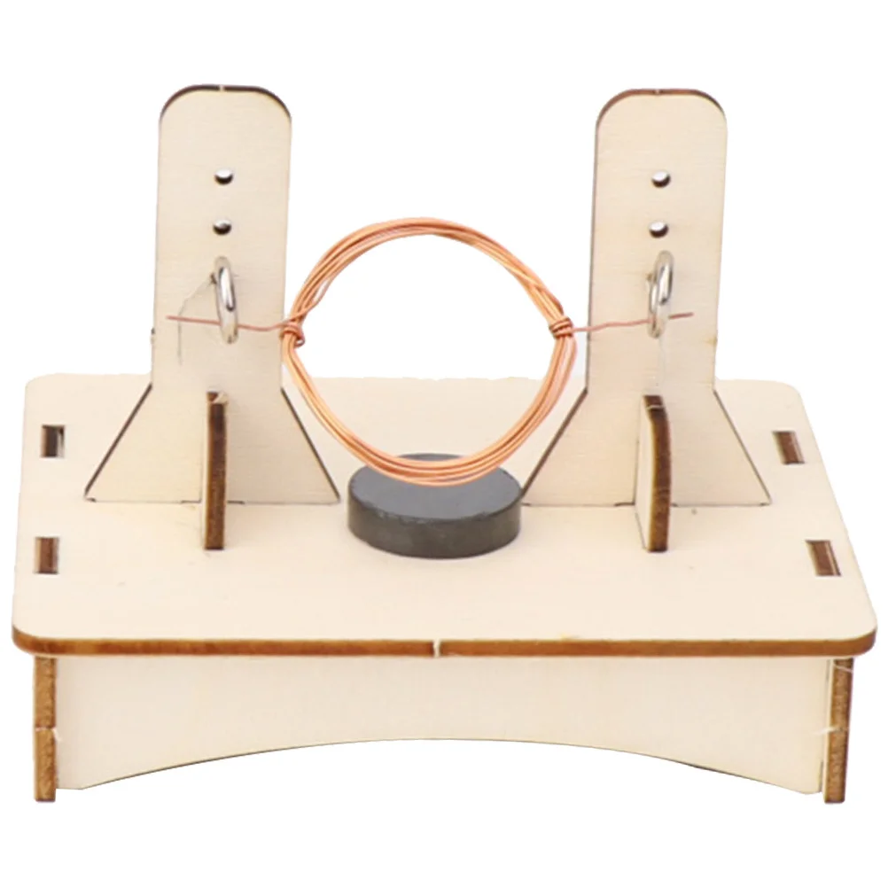 مجموعة واحدة من مواد المحرك الكهربائي DIY للأطفال، تجربة علمية، مشروع علمي، مجموعة أدوات تجميع محرك تيار مستمر خشبي تعليمي