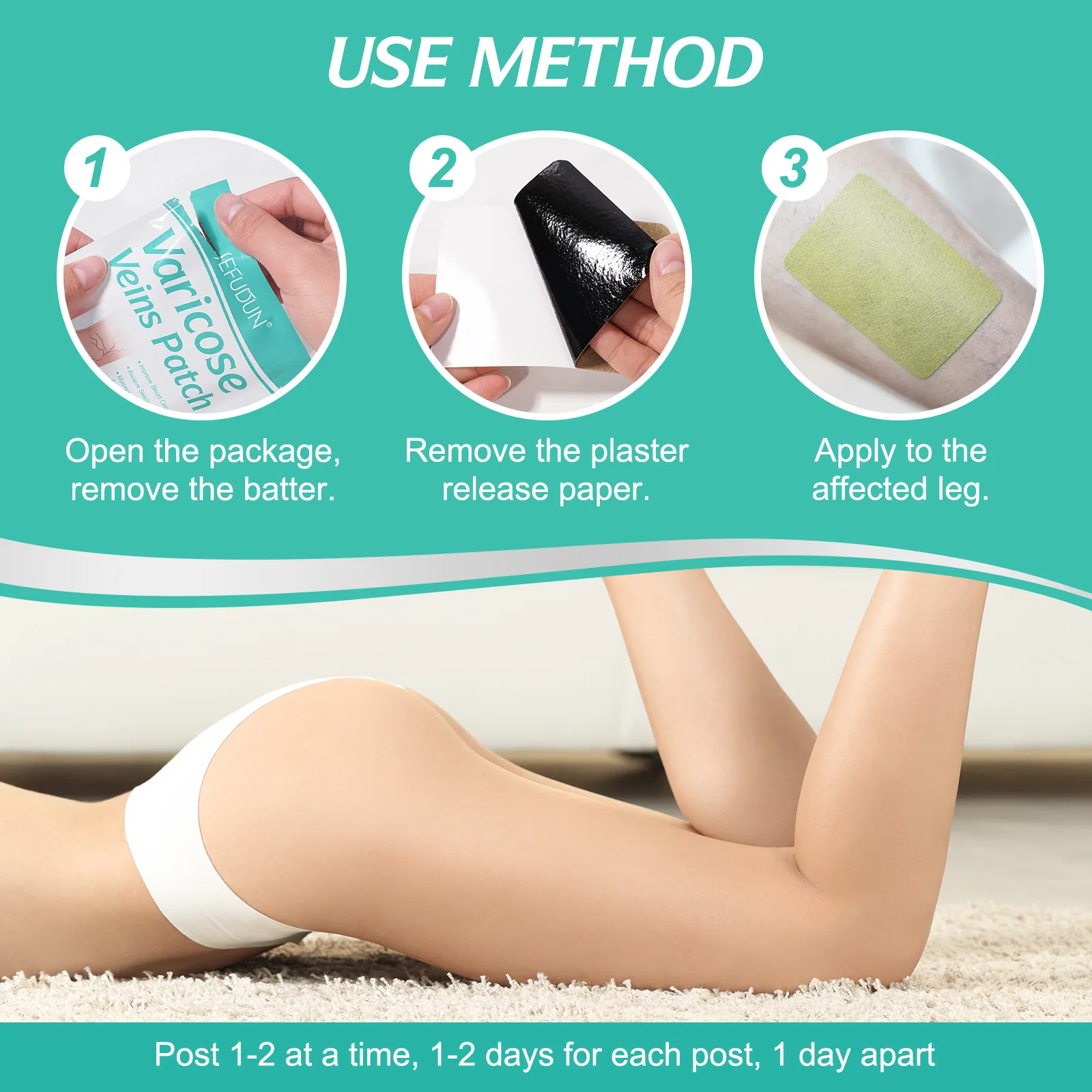 Patch de traitement des varices, plâtre pour les maux de jambes, favorise le métabolisme, favorise la Circulation sanguine lisse, 8 pièces