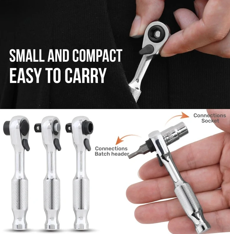 72 Tooth Hand Tools for Home & Bike Mini Ratchet Wrench Double Head Handle Socket Wrench Set Small Fly Torque Spanner