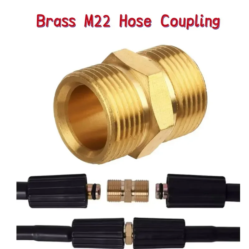 Messing-Hochdruckreiniger-Schlauchadapter: M22-15mm Außengewinde auf M22-14mm Außengewinde für Hochdrucksysteme – Detail 1