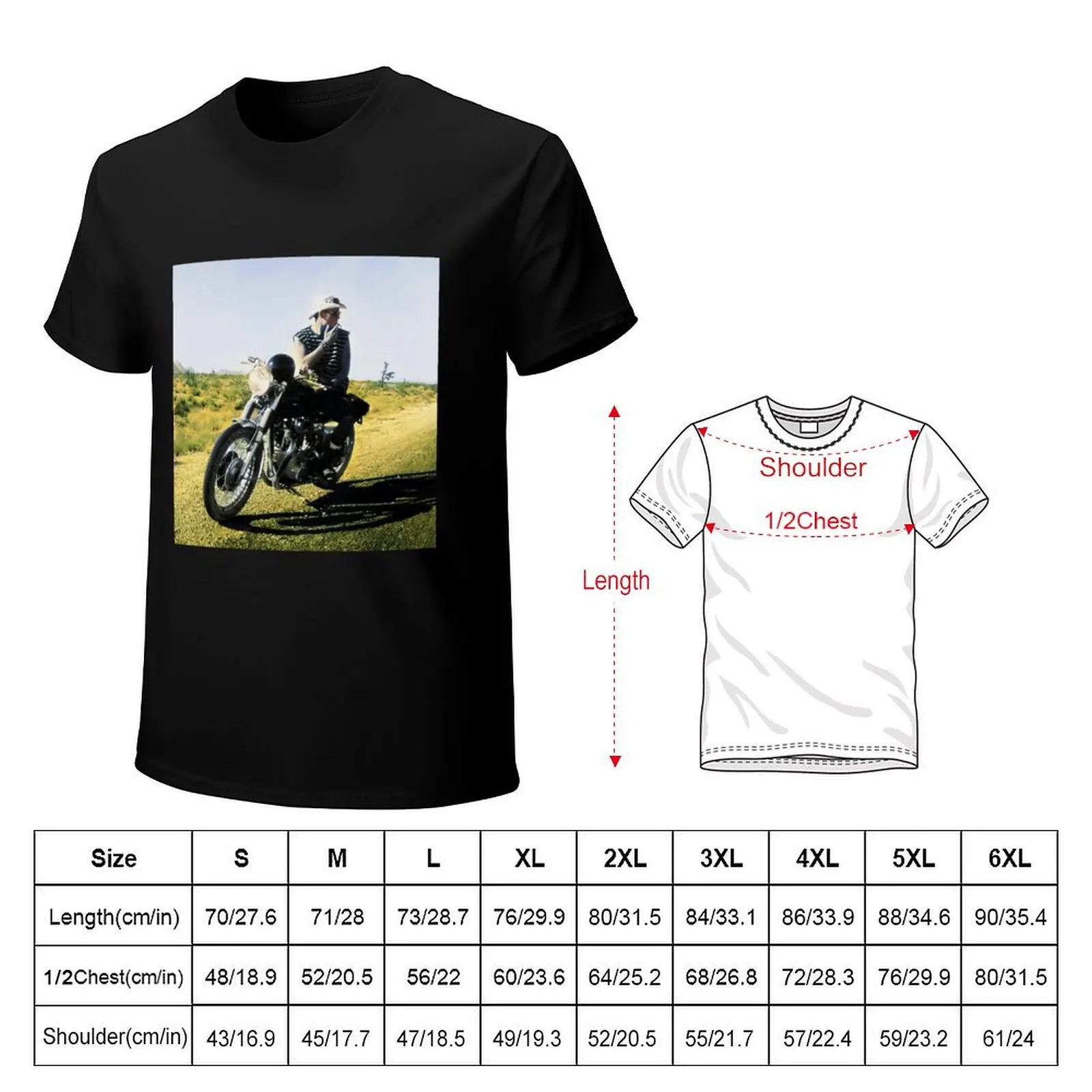 Hunter s Thompson Gonzo on Motorcycle v2 T-Shirt t shirts for man cotton funny T-Shirt