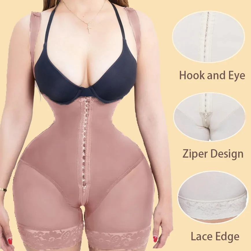 

Fajas Colombianas Women Hourglass Compression Body Shaper Waist Trainer Shapewear Post Surgery Slimming Butt Lifter Underwear