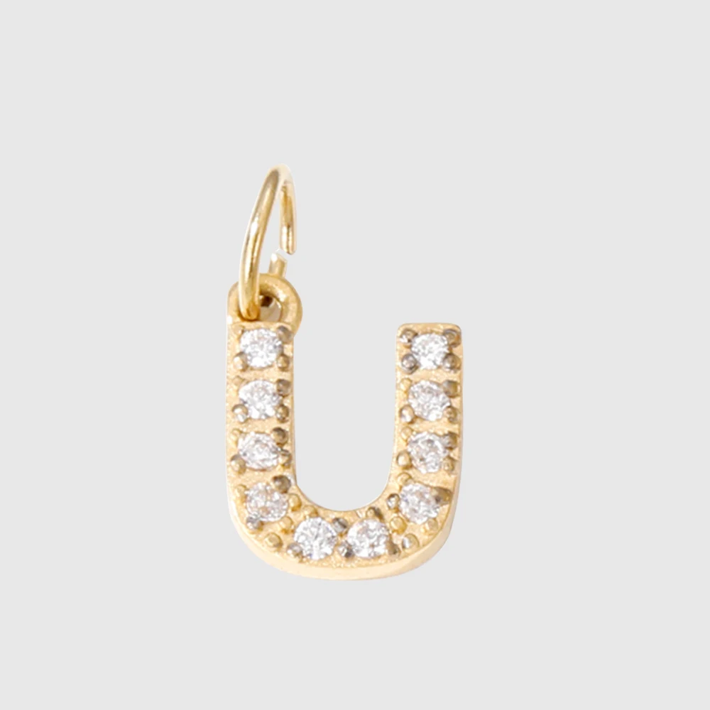 Stainless Steel Initial Letter Charms for DIY Jewelry Making