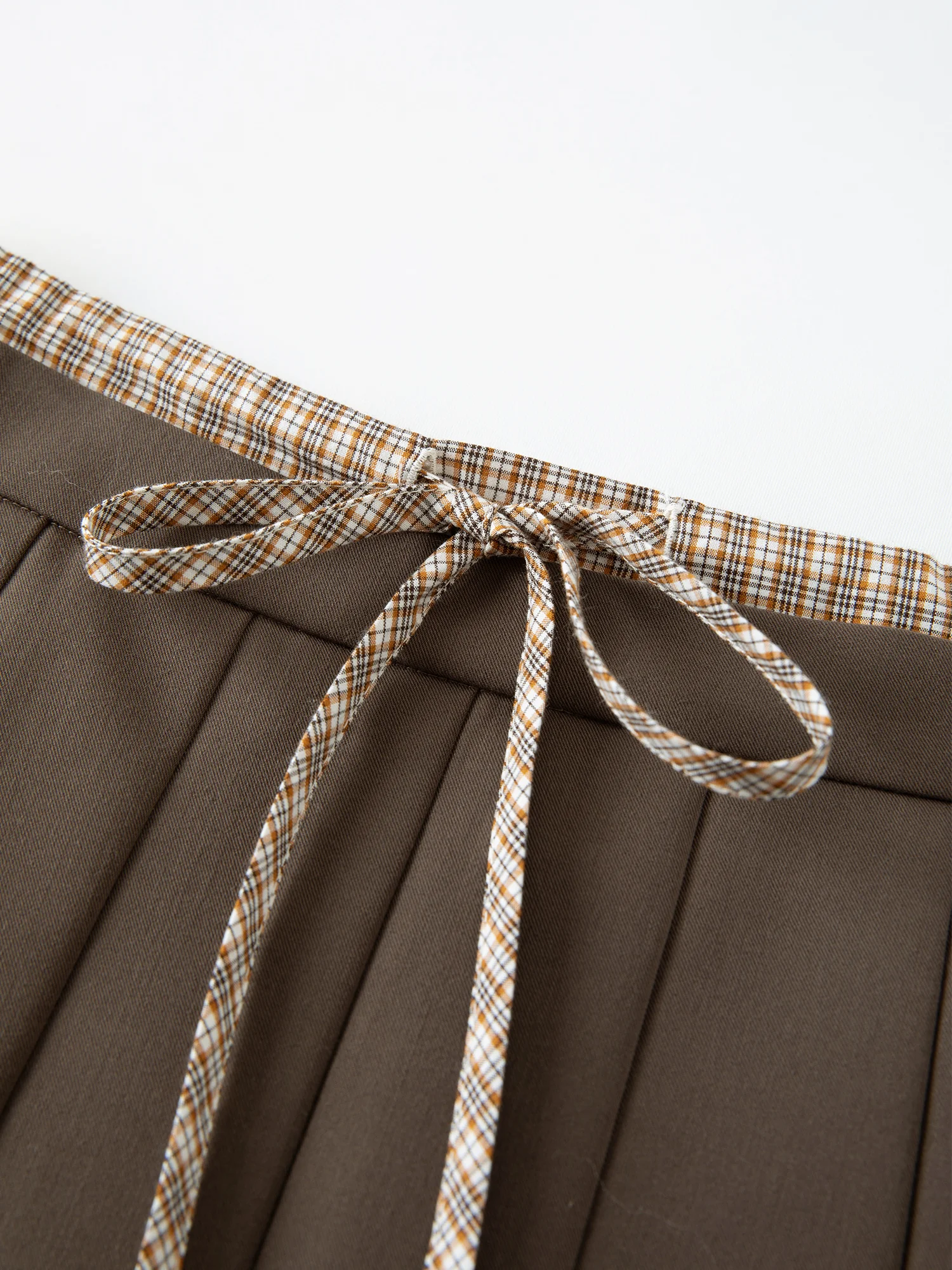 FSLE 2026 Herbst Neuankunft Damen Karierter Patchwork-Rock mit Hoher Taille, A-Linie, Eleganter Blazer-Stil, Plissierter Rock im OL-Stil – Detail 19