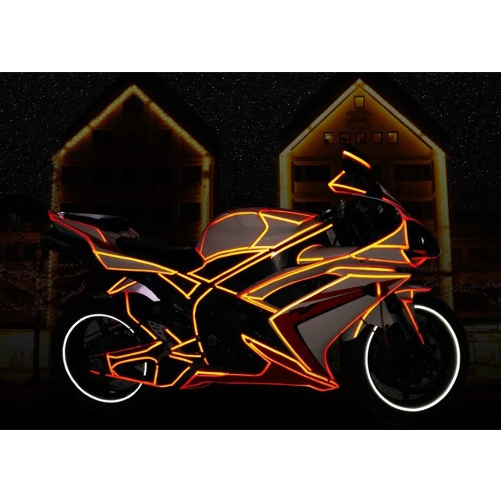 

5Pcs Reflective Stickers for Bike Wheels Bright Safety Tape for Night Riding Rain Fog Cycling Decoration Wheel Rim Accessories