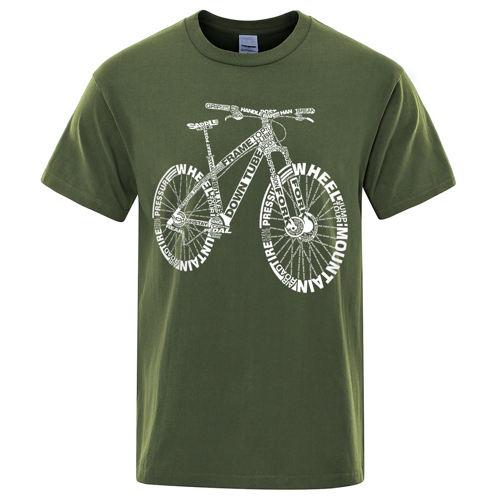 Camisetas con estampado divertido de bicicleta de montaña para hombre, camisetas de manga corta transpirables de verano, camiseta Vintage holgada de