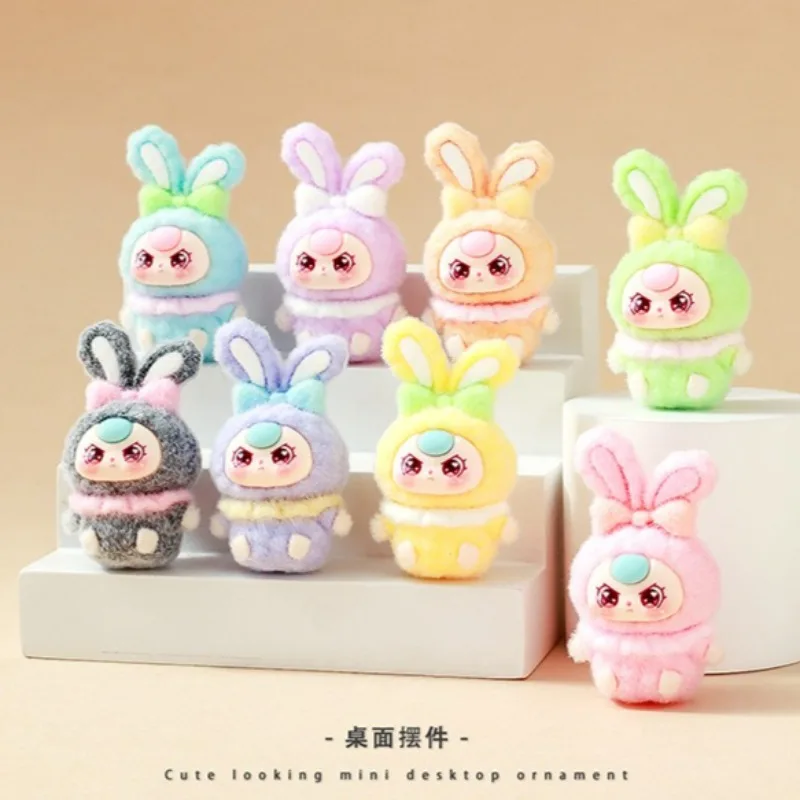 

8Pcs New Cute Flocking Baby Three Ornaments Cartoon Anime Action Figure Mini Doll Ornament Desktop Decoration Car Ornament Gifts