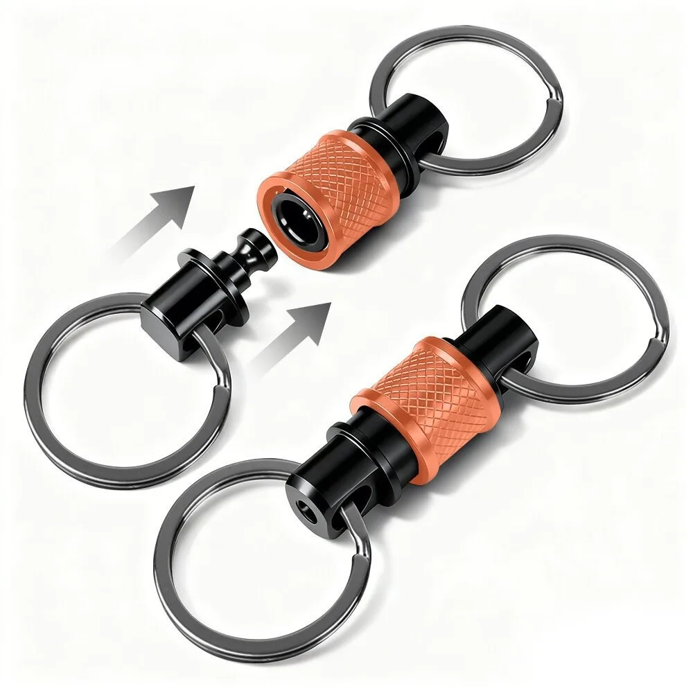 Double Headed Quick Release Keychain Aluminum Alloy Retractable Clip Pull Apart Buckle Quick Pull Design Mini