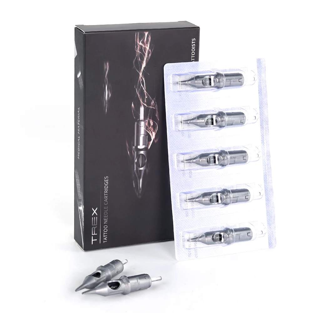 T-Rex 10pcs/box 0.35mm Alloy Tattoo Cartridge Needle Round Liner RL Disposable Safe Sterilization for Machine Pen Handle