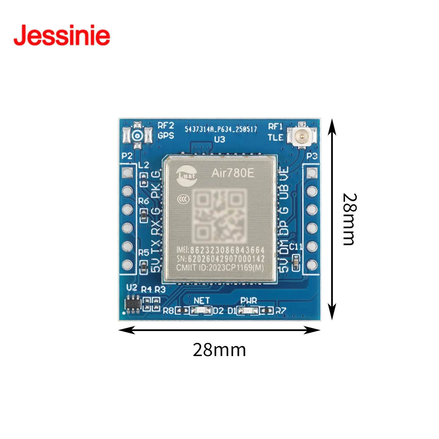 Air780E DTU 4G Full Network Module LTE Ultra-small 4G Module IoT Serial Communication Data Transparent Transmission