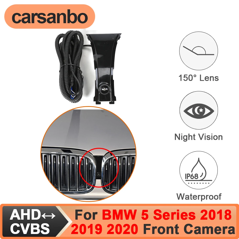 

Carsanbo Fit for BMW 5 Series 2018 2019 2020 OEM Front View Camera 150° CCD AHD Waterproof Fisheye Lens Night Vision Car Camera