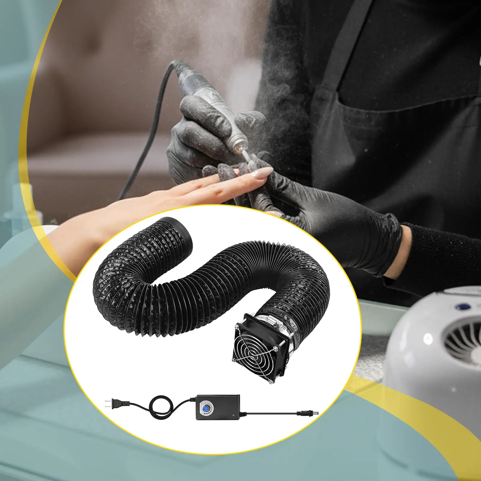 Adjustable Speed Exhaust System Kit Efficient Fume Extractor Ventilation Fan for Printer Soldering Painting Nail Art