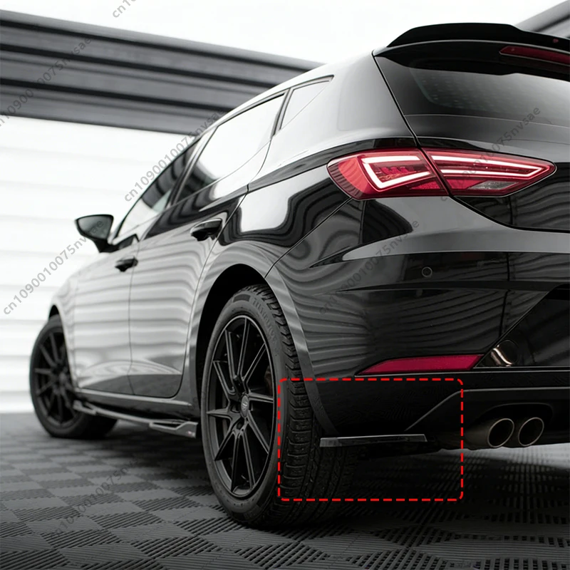 Image of Für Seat Leon Mk3 Facelift Schrägheck 2016-2020 (Nicht für FR/Cupra) Maxton Style 1:1 Heckstoßstangen-Seitensplitter 2 Stück Heckdiffusor