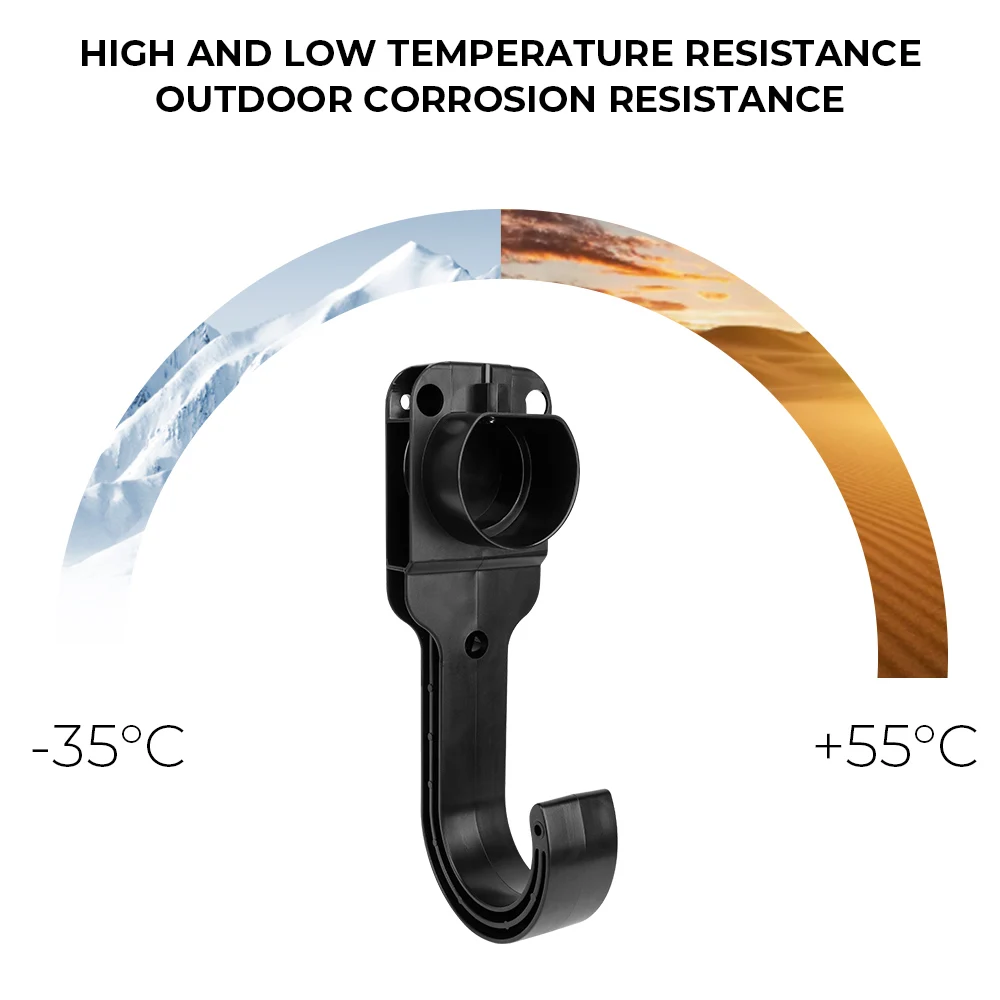 Gun Head Socket Universal Wall Mount Bracket For Electric Car Charging For Type 2 Connector EU Plug EV Charger Cable Holder