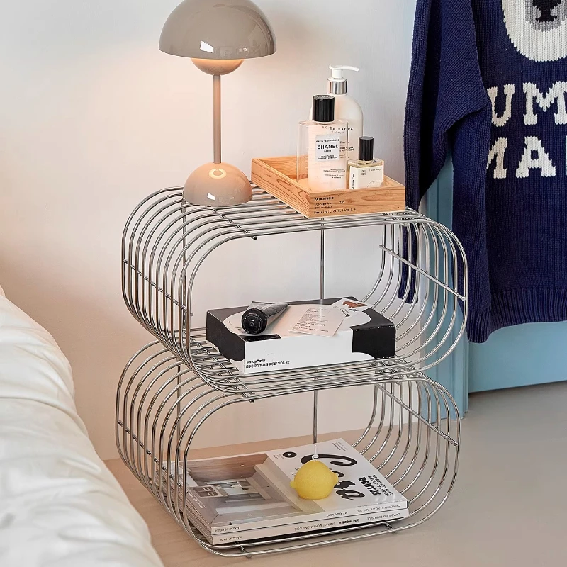 Stainless Steel Modern Side Table Multi-functional Coffee Tables for Small Space Bauhaus Corner Shelf