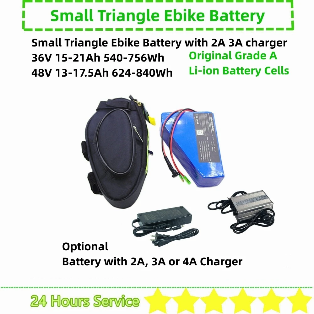 36V 15Ah 16Ah 18Ah 20Ah 48V 13Ah 15Ah 16Ah 17.5Ah 250w 350w 500w 750w 1000w Triangle Li-ion Ebike Battery with Charger and bag