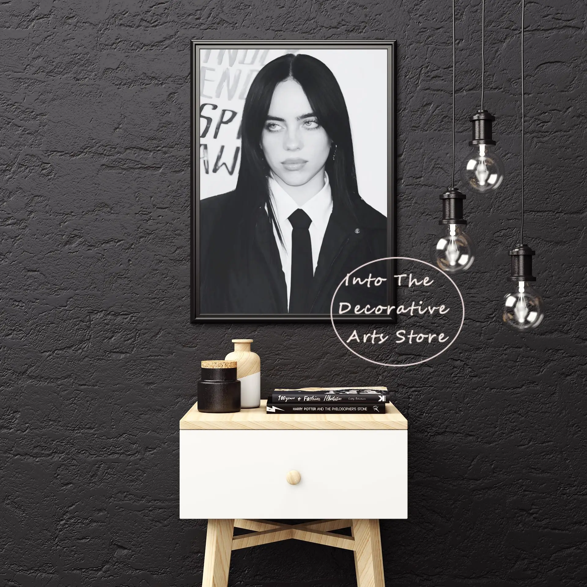 Fashion female rapper B-BilliE-Eilish Poster canvas painting Mural for Living Room Bedroom Wall art pictures Office home Decor