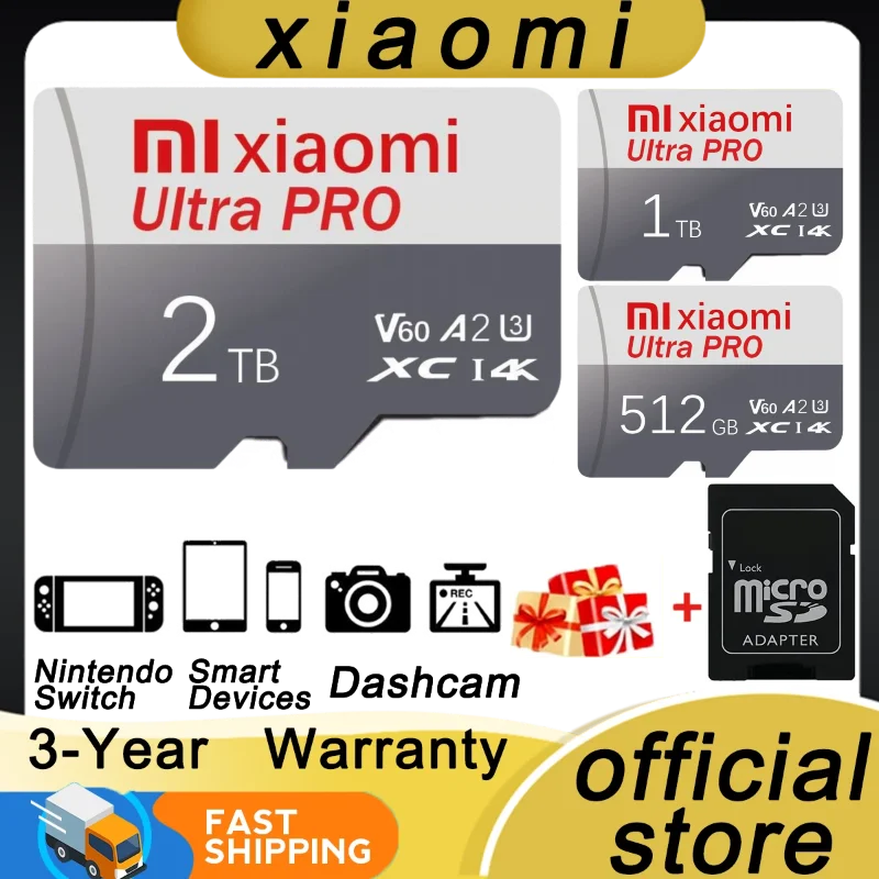 

Xiaomi TF Memory Card 2TB High Speed Micro SD Card 1TB 512GB Flash SD Card 128GB 256GB TF Flash Card 4K UHD For Sony Nintendo 64