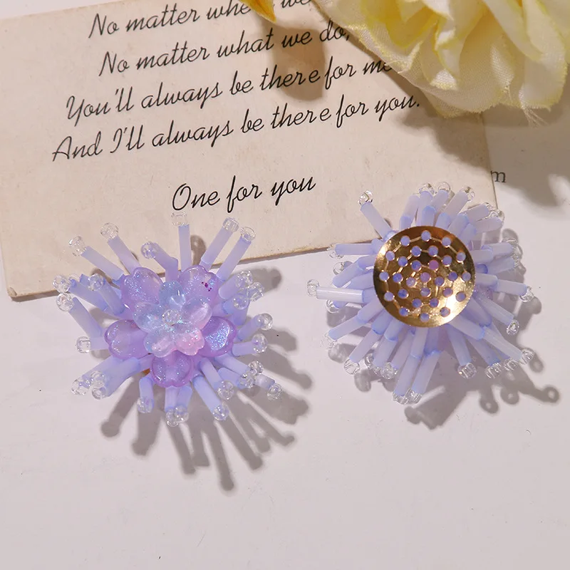 New Glass Beads Cluster Flower Sewing Button 3pcs Wholesale DIY Hole Shoes Embellishment Decoration Accessory Finding