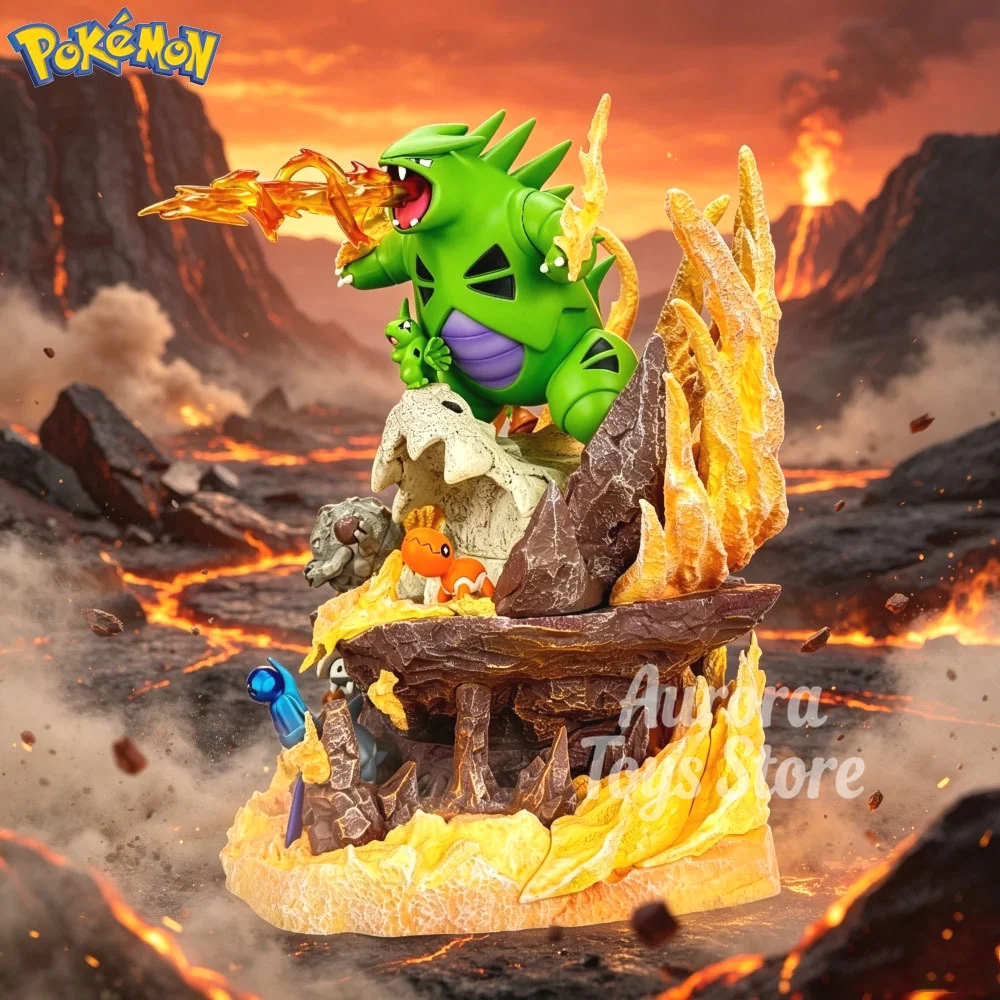 Figura de Anime Pokémon Tyranitar, Figuras de Acción del Grupo Desértico, Estatua de PVC, Adorno de Escritorio, Modelo Coleccionable, Juguetes de Regalo, 31 cm/12.2 pulgadas