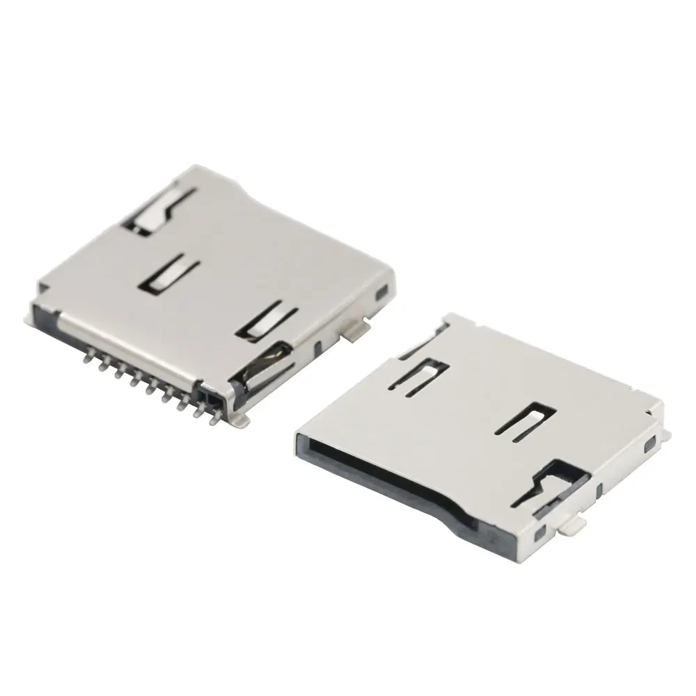 10PCS SMD Self Elastic TF Card Holder Reader Card Holder Push Type 9pin Double Pressure External Welding TF Card Slot