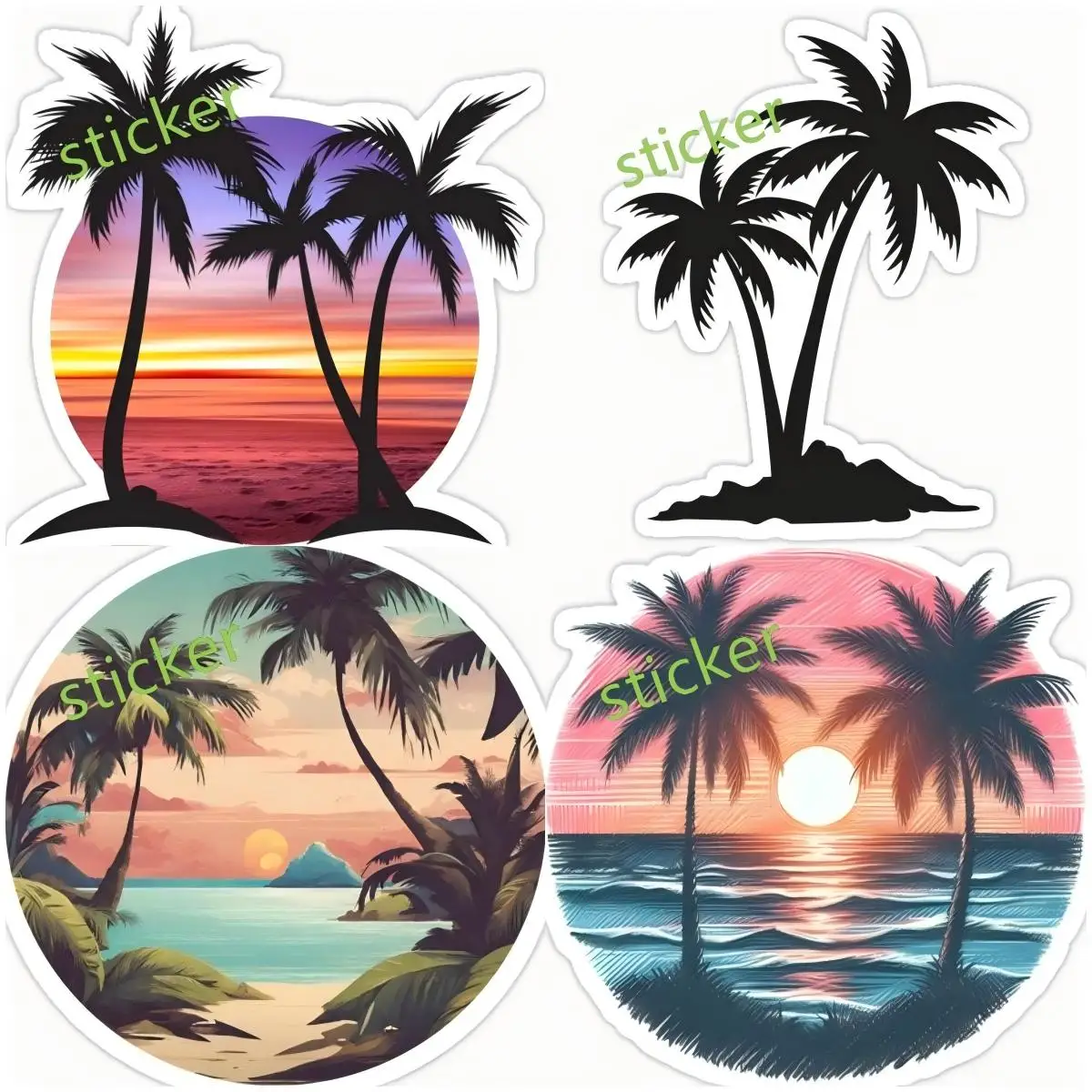 

Personality Car-Stickers summer Beach Palm Tree Funny Vinyl Reflective for Car Window Bumper Trunk Auto Mirror Motorcycle Decals