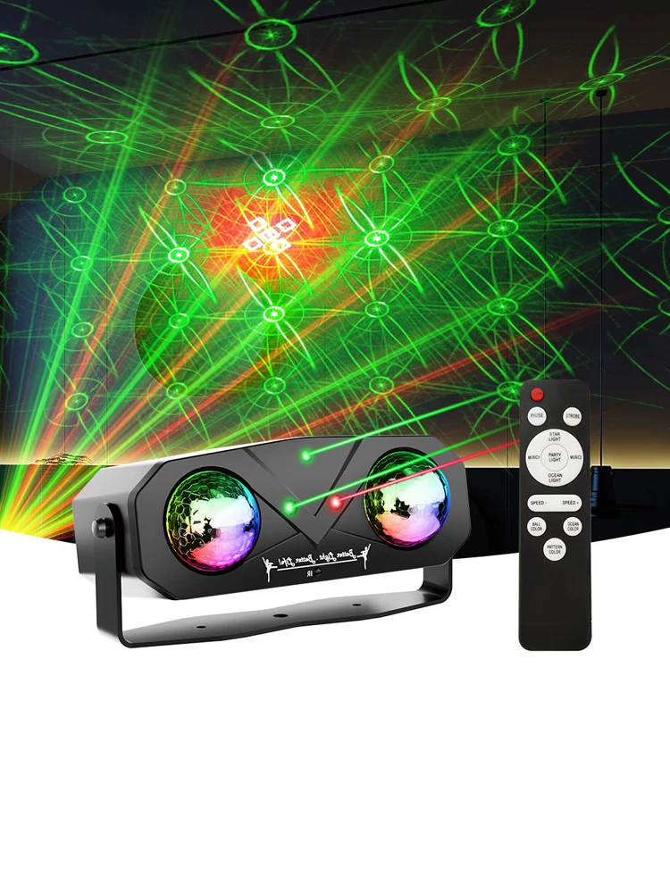 Projektor DJ Disco Lights Party Lights 3 w 1 Stroboskop Projektor Gwiazd i Fal Oceanicznych z Pilotem do Baru Urodzin Wesela KTV Bożego Narodzenia — 2