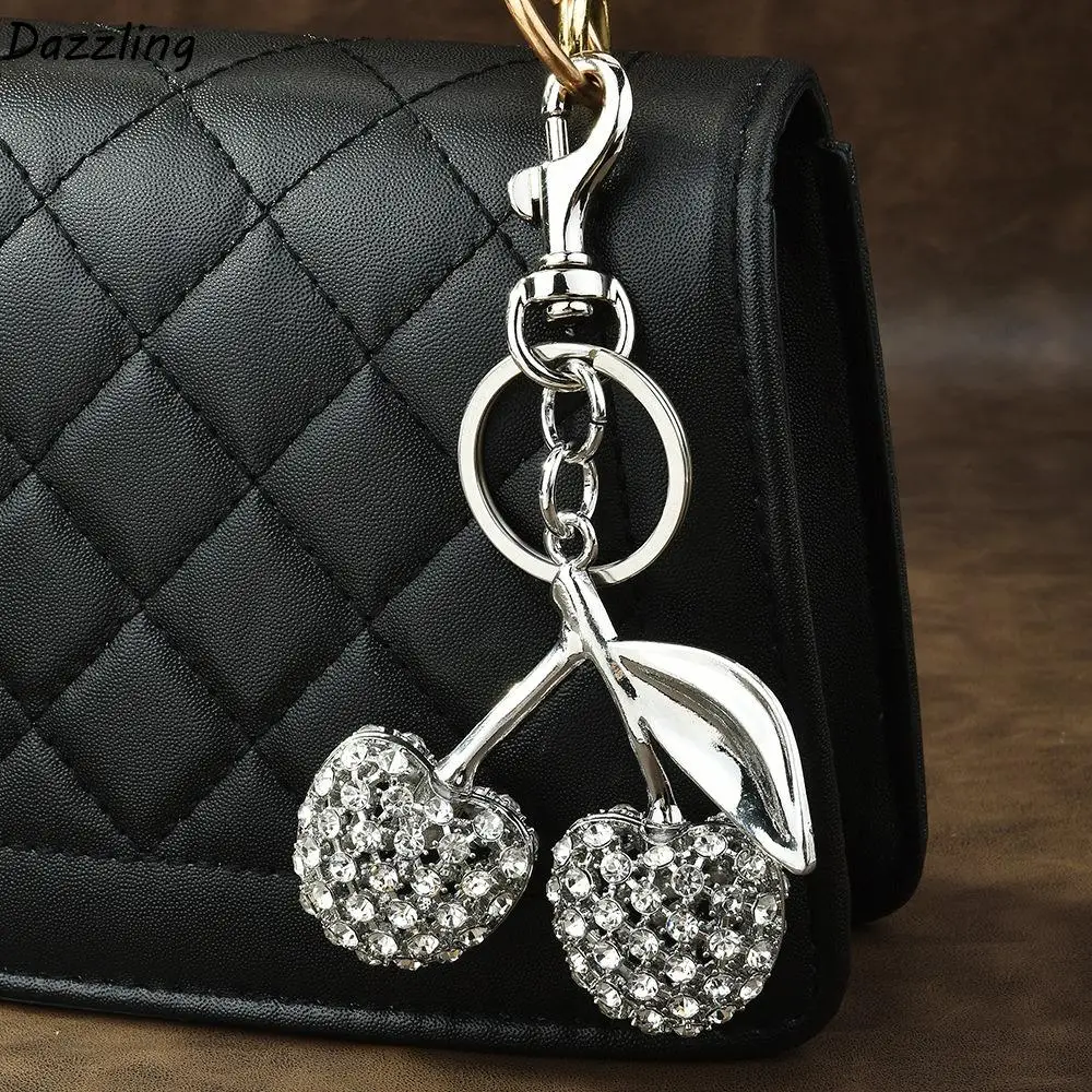 

Creative Charms Exquisite Cherry Keychain Decoration Fruit Bag Pendant Sweet Backpack Hanging Car Key Ring Girls