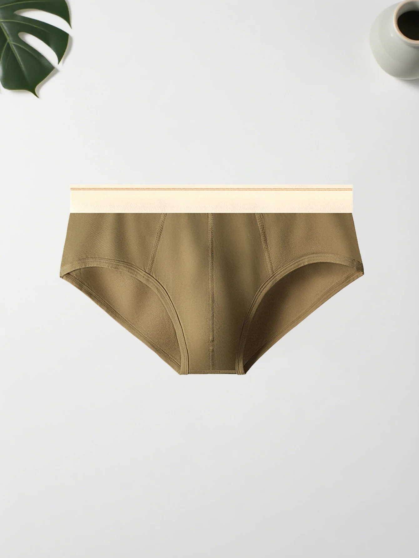 2PCS 남성용 팬티 단색, 세련되고 심플한 스타일, 남성용 캐주얼 스포츠 속옷 중간 허리 코튼 소프트 남성용 팬티