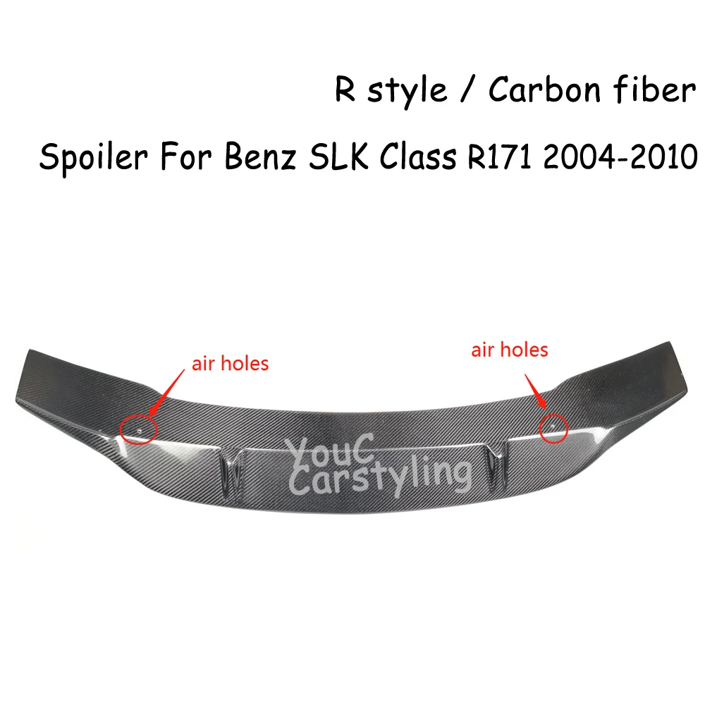 R171 R Style Real Carbon Fiber Spoiler Rear Trunk Boot Lip For Mercedes SLK Class R171 2004 -2010 SLK200 SLK280 SLK300 SLK350