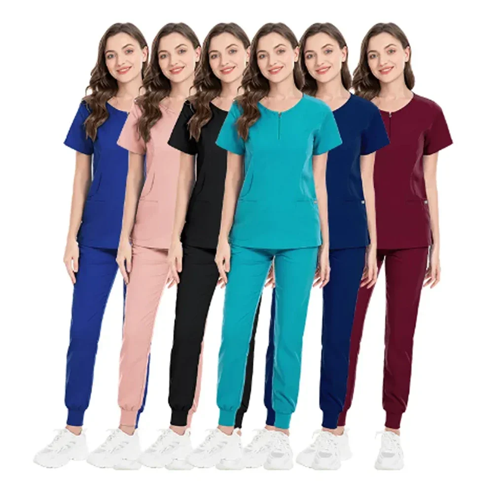 مجموعة زي فرك جراحي للنساء ، فرك طبي ، صالون الأظافر ، ملابس الممرضات ، منتجات العناية