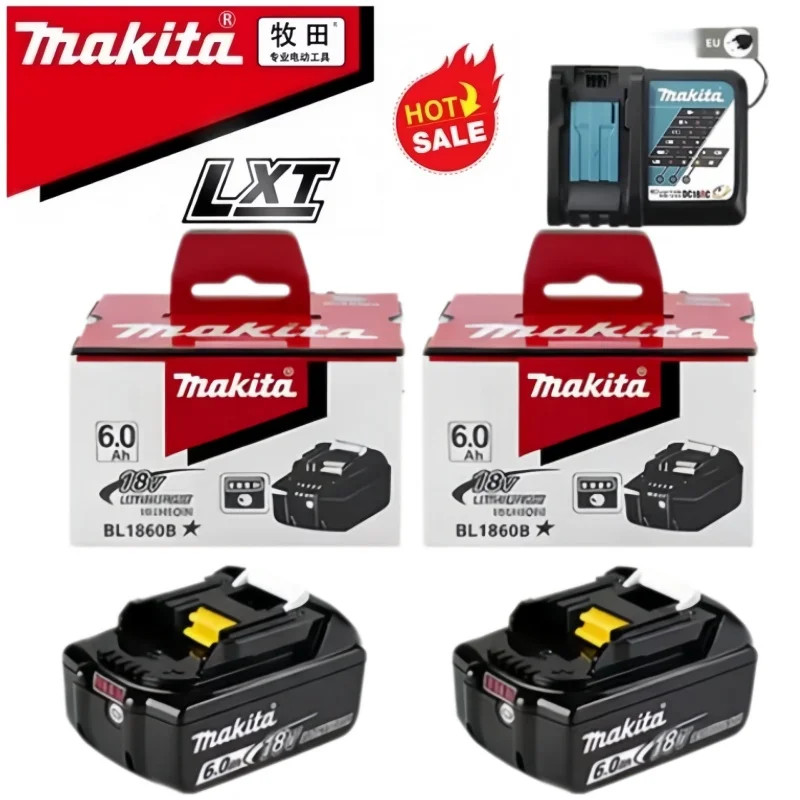 

100% Genuine 18V Makita 6.0Ah Lithium Battery High‑Capacity Design for BL1830B BL1840 BL1850 BL1850B BL1860