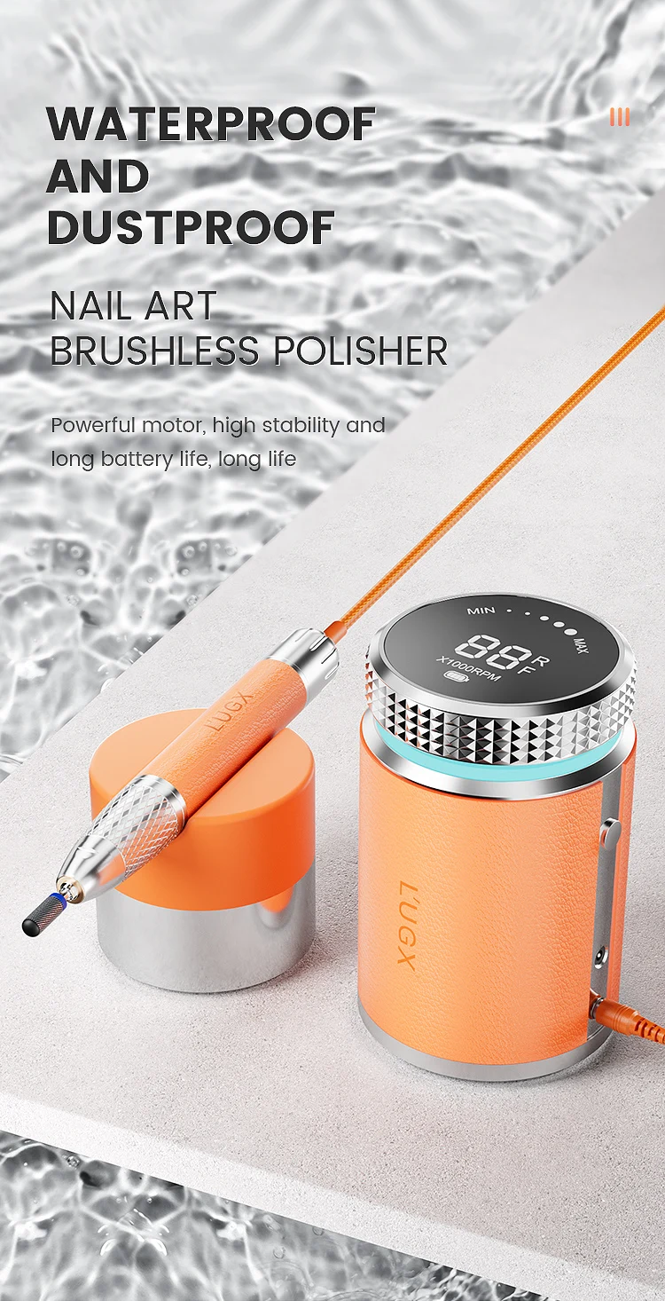 Taladro eléctrico para manicura profesional, lima de uñas inalámbrica de 35000RPM, amoladora pulidora de uñas recargable para uñas