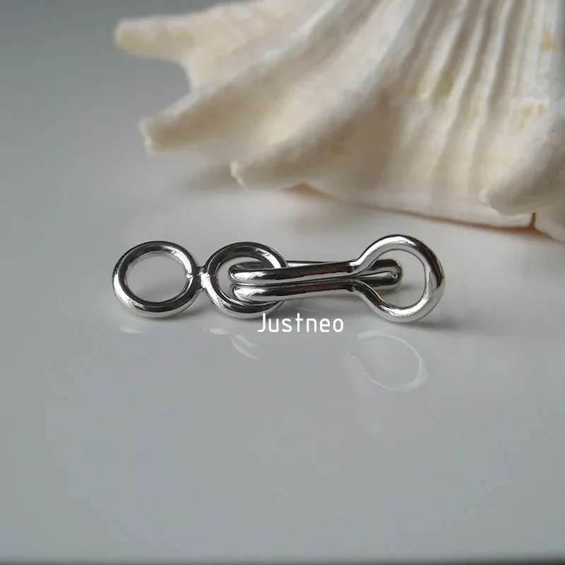 Zapięcie, 12 mm (rodowane) z litego srebra próby 925, zapięcia na haczyki i oczka do elementów naszyjnika/bransoletki, 1 sztuka/partia — zdjęcie 4