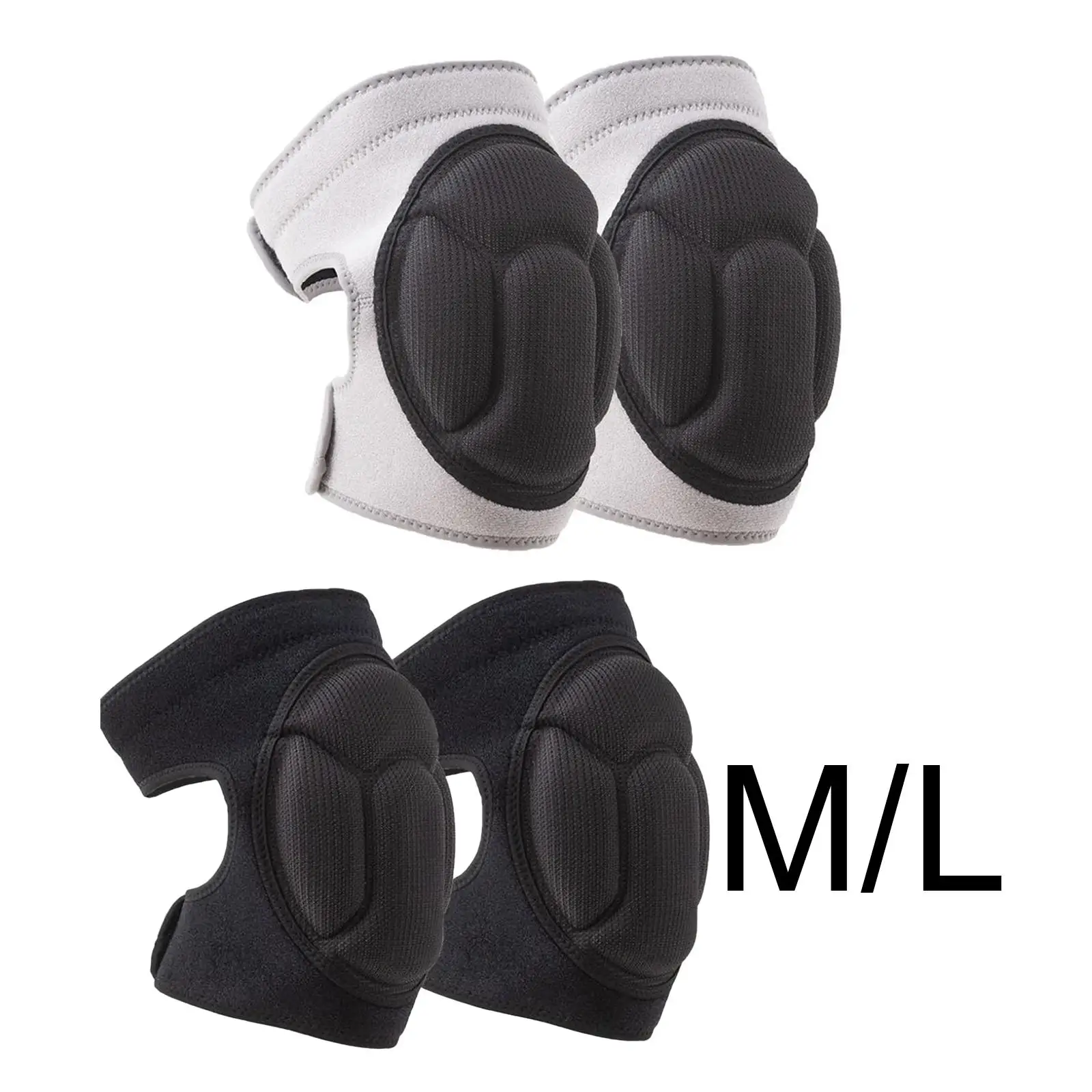 1Pair Knee Pads Skating Adjustable Non Slip Outdoor Anti Collision EVA Breathable Protective Sleeve Work Basketball Cleaning