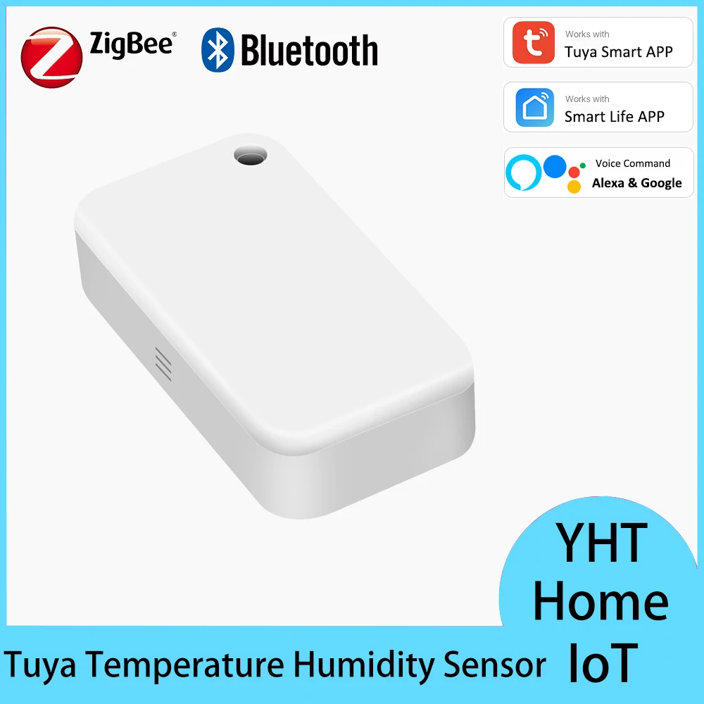 

Tuya Smart Zigbee Bluetooth BLE Temperature and Humidity Sensor Indoor Temperature and Hygrometer Built-in Battery Alexa Google