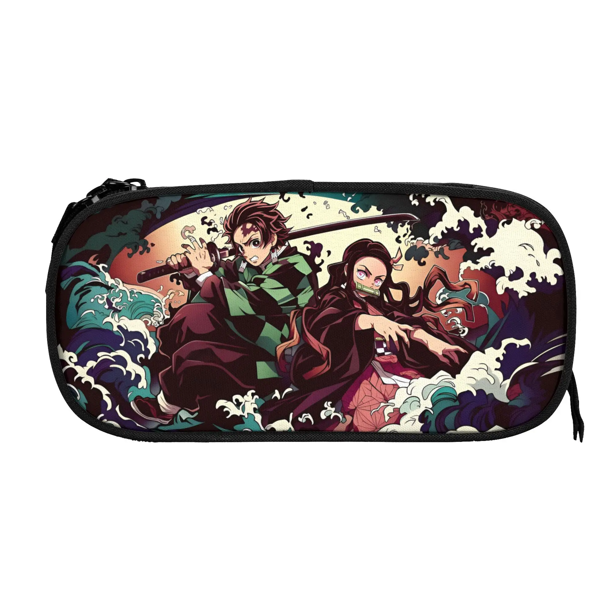 Custom D-Demons Slayers School Pencil Case Boys Girls Large Storage Japanese Manga Pencil Bag Pouch Students Stationery view 3