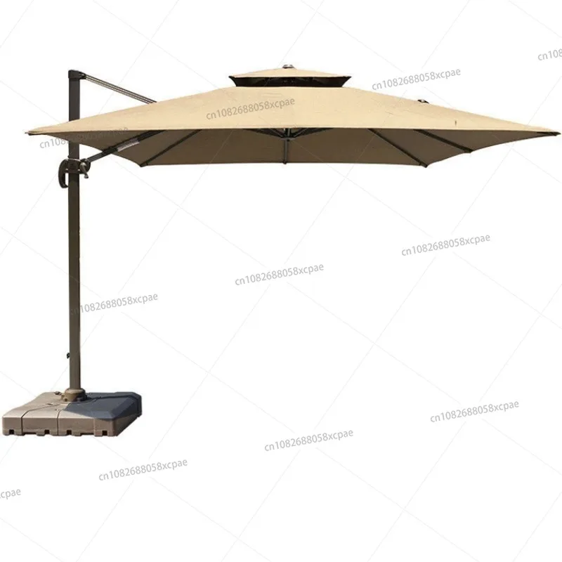 Solar Patio Umbrella with LED Light Cantilever Umbrella for Garden Cafe Shop Beach Restaurant Market